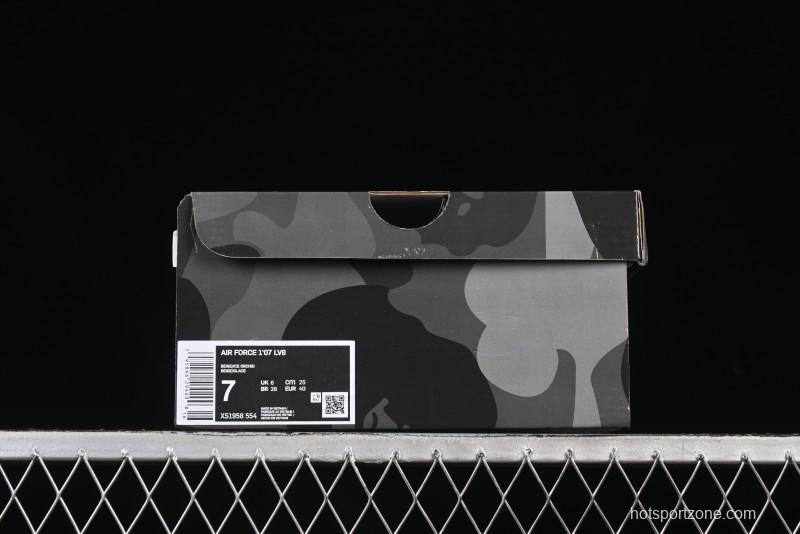 Nike Air Force 1 '07 Low Bape Collaboration Light Blue Swoosh Casual Sneakers - XS1958-554