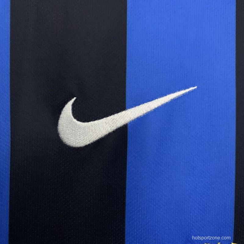 09/10 Retro Inter Milan Long Sleeves Champions League Edition Home Jersey