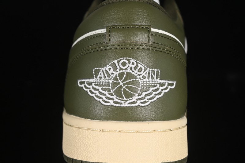 Nike Air Jordan 1 Low AJ1 Military Green White Casual Lifestyle Sneakers - DC0774-122