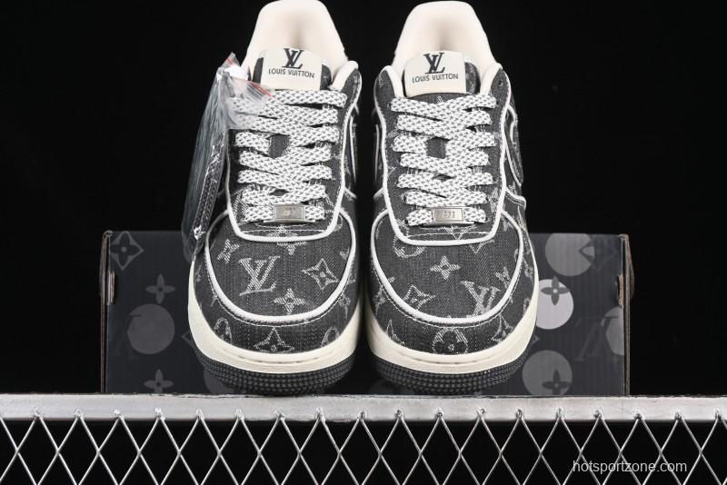 Nike Air Force 1'07 Low LV Collaboration Black Denim Casual Sneakers - SC9207-530
