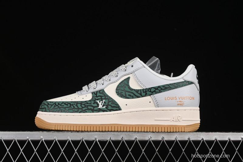 Nike Air Force 1 '07 Low LV Collaboration Green Stone Grain Gum Sole Casual Sneakers - ZH2598-306