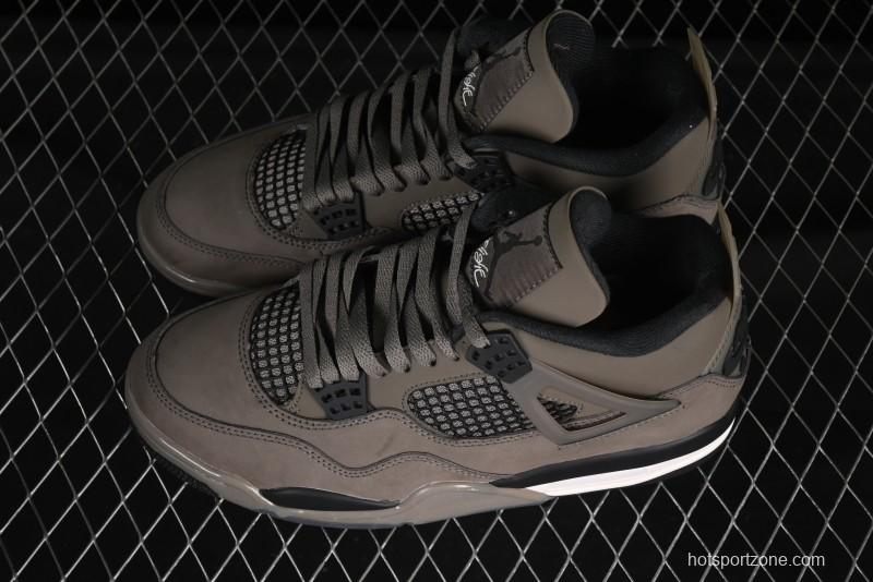 Nike Air Jordan 4 Retro Sneakers in Cave Stone Brown Suede with Black Mesh - FV5029-200