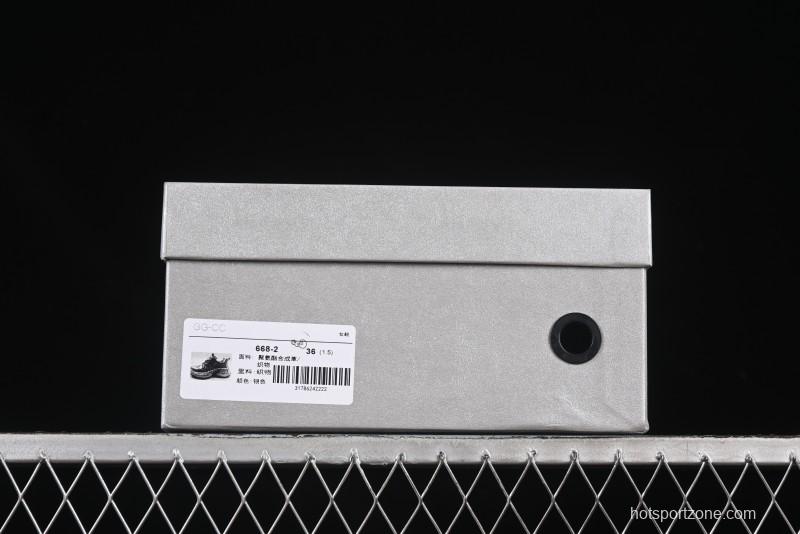 GG-CC 25ss New Platform Chunky Sneakers with 7CM Height Increase and Irregular Design - 668-2 Silver