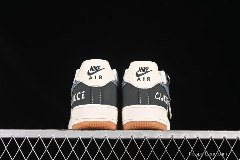 Nike Air Force 1'07 Low Gucci Collaboration Floral Pattern Rubber Sole Casual Sneakers - DF0188-058