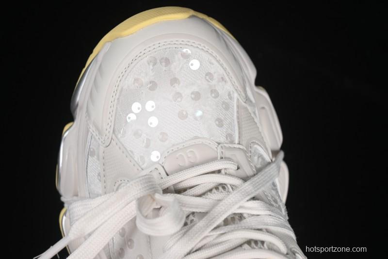 GG-CC Star Same Style Lace-up Hollow Out Dad Shoes with 5cm Height Increasing Sole - G25U9988