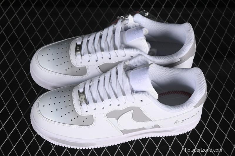 Nike Air Force 1 '07 Low Custom Official Hot Style 2D Theme White Gray Spray Paint Casual Sneakers - CW2288-111