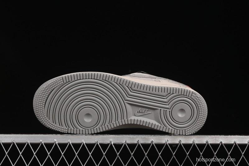 Nike Air Force 1 '07 Low LV Collaboration Beige Grey Snake Swoosh Casual Sneakers - XX3168-130