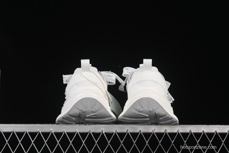 GG-CC Lace Pearl Chain Casual Platform Dad Shoes - 250310 White