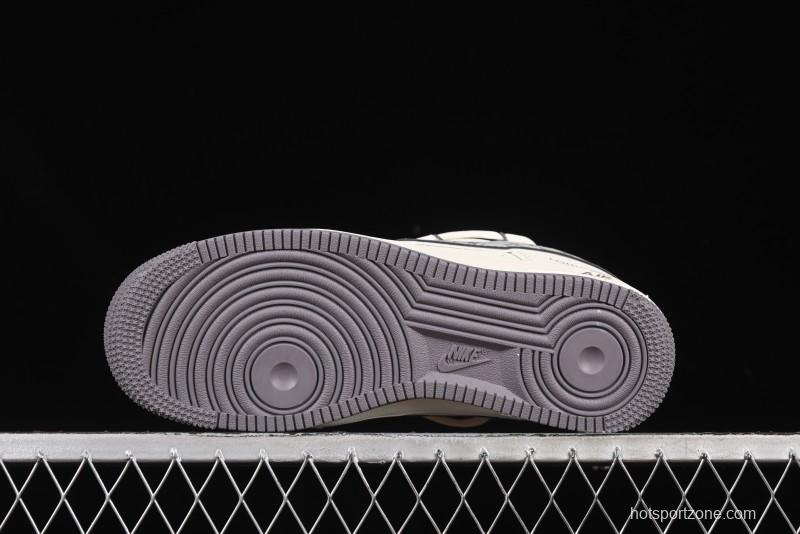 Nike Air Force 1 '07 Low LV Collaboration Grey Swoosh Drawstring Casual Sneakers - DM6868-067