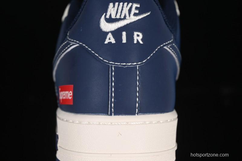 Nike Air Force 1 '07 Low Supreme Collaboration Grey Blue Casual Sneakers - HH7518-054