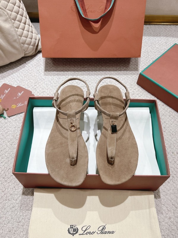2025 Women LP Beige Suede Sandals LY00360
