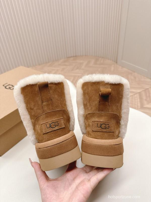 2024 Women UGG Chestnut Suede Sheepskin Snow Boots MJ00320