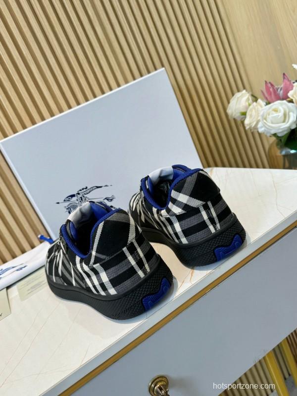 2024 Unisex Burberry Black White Classic Cotton Sneakers MJ00320