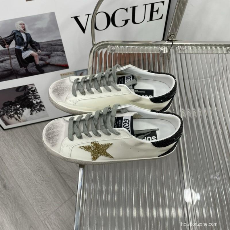 2025 Women GGDB White Black Gold Leather Suede Sneakers