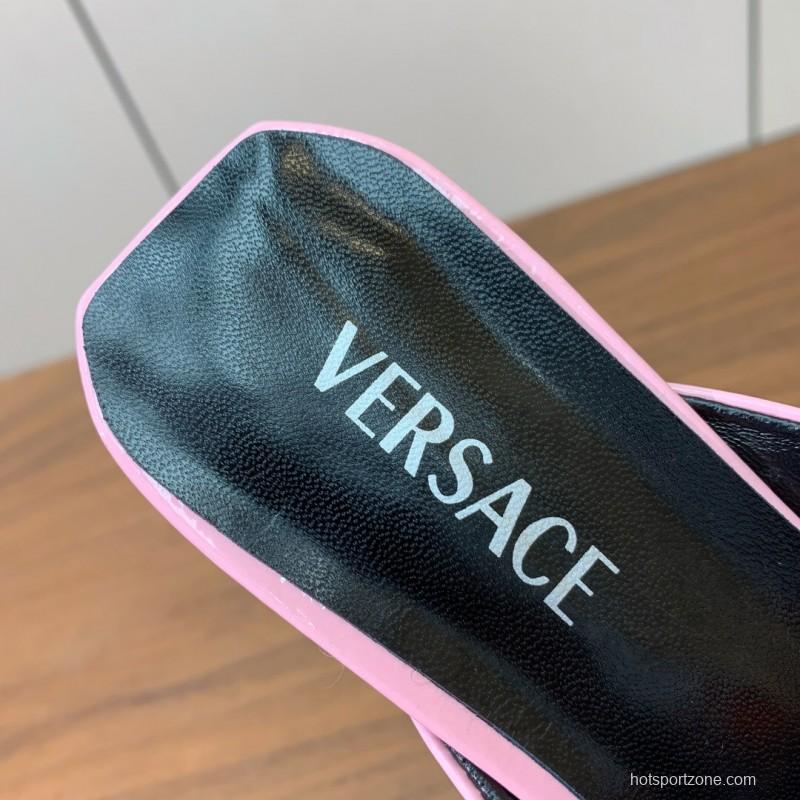 2025 Slippers VERSACE Pink Patent Leather Slippers