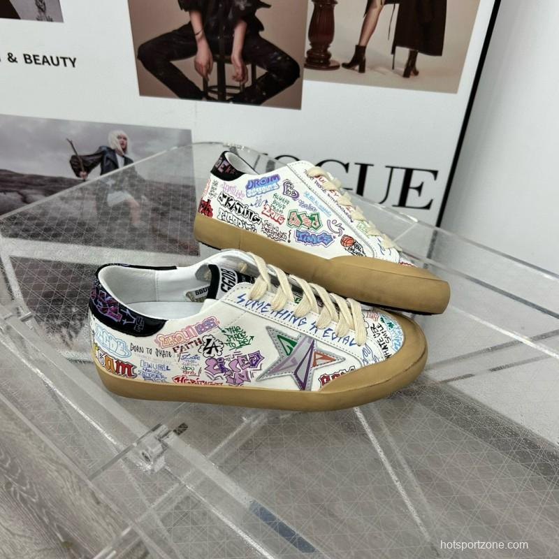 2025 Women GGDB White Multi Leather Sneakers