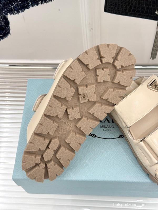 2025 Slippers Prada Beige Lambskin Slippers