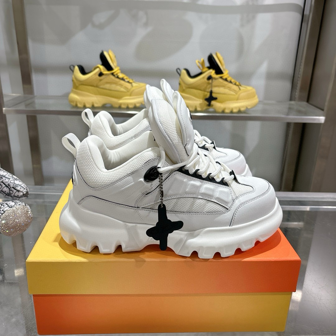 2024 Unisex Dior White Leather Sneakers MJ00380