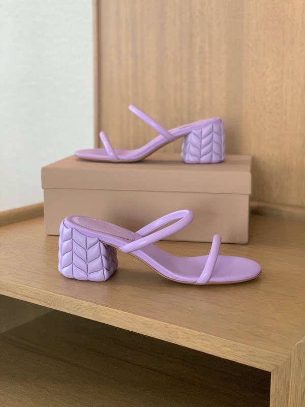 2025 Women Gianvito Rossi Purple Leather Slippers
