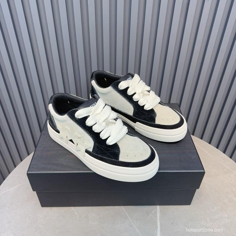 2024 Unisex Amiri Black White Leather Sneakers MJ00300