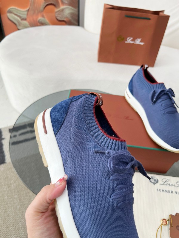 2024 Men Le Parmentier Blue Wool Knit Sneakers MJ00330