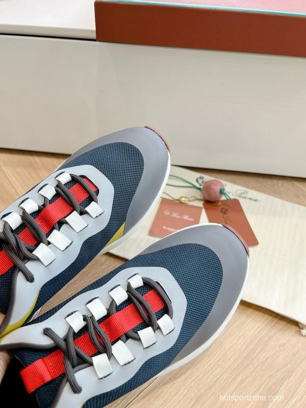 2024 Unisex Le Parmentier Yellow Navy Grey Knit Sneakers Top Version MJ00340
