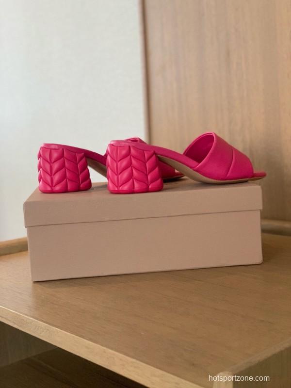 2025 Women Gianvito Rossi Pink Leather Slippers