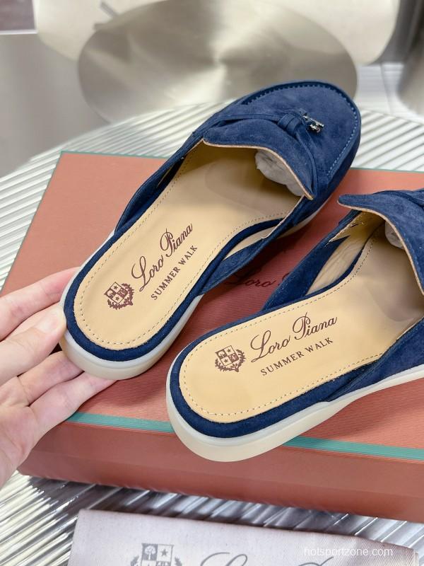 2024 Slippers LP Blue Suede Loafers