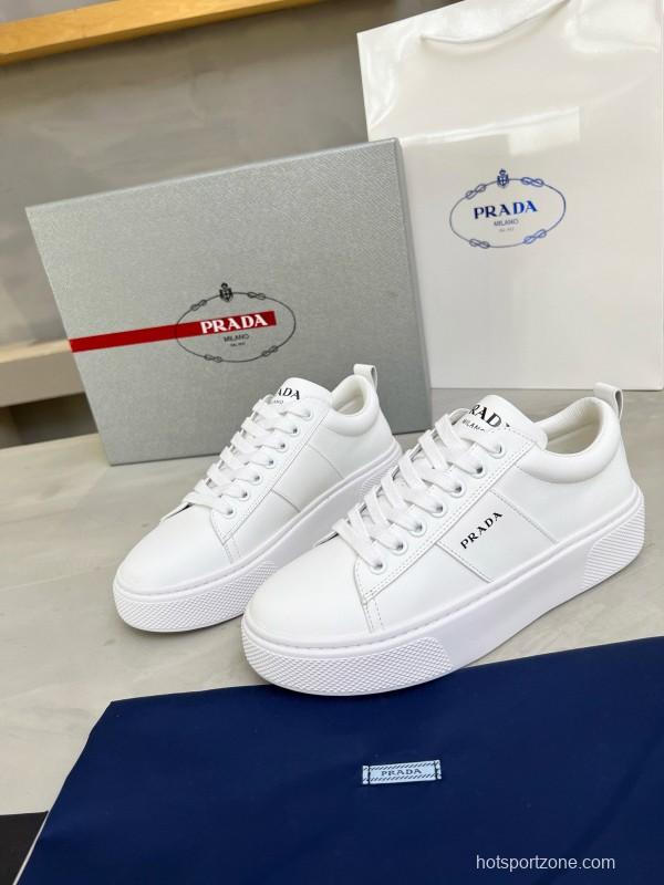 2024 Unisex Prada White Leather Sneakers MJ00310