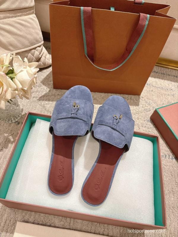 2025 Slippers LP Blue Suede Slippers LY00270
