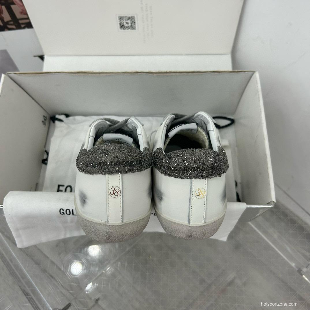 2025 Women GGDB White Grey Leather Suede Sneakers LY00360