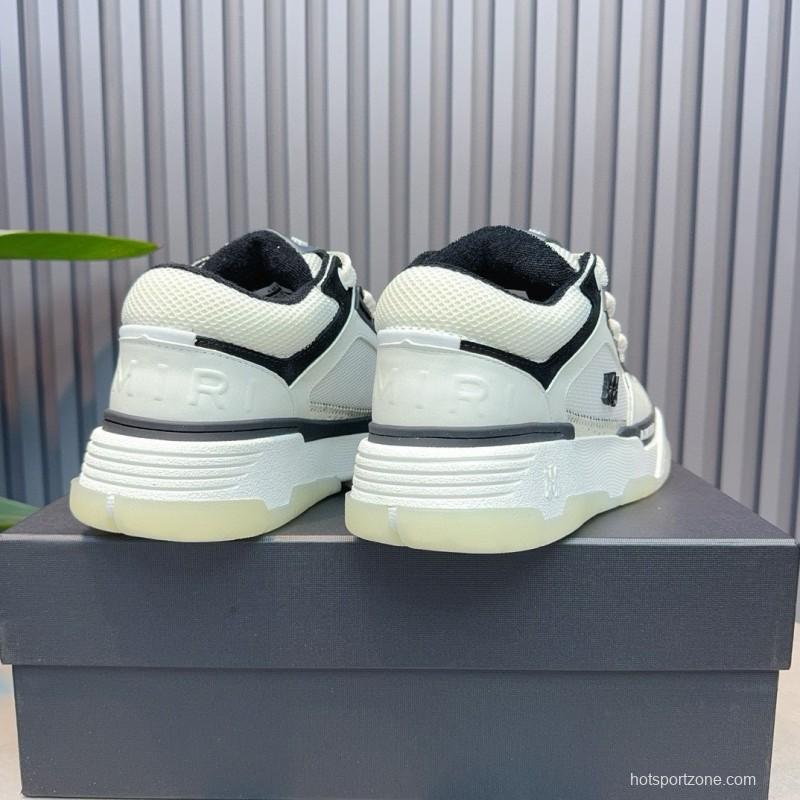 2024 Unisex Amiri White Black Leather Sneakers MJ00360