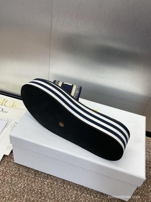 2025 Slippers Dior Black Canvas Slippers