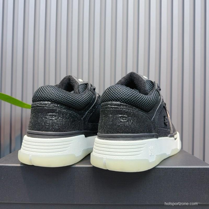 2024 Men Amiri Black Mesh Leather Sneakers MJ00360
