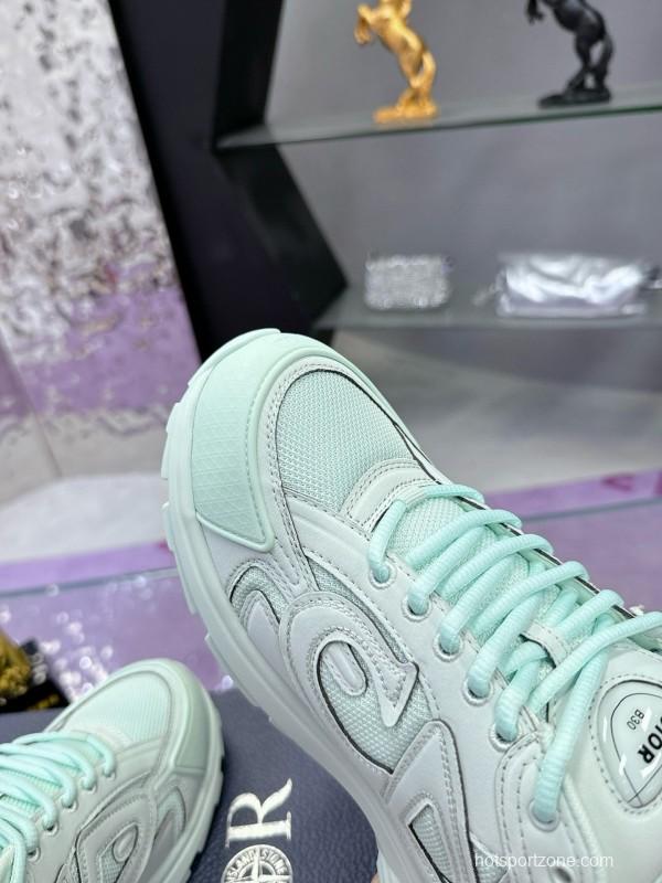 2024 Unisex Dior Stone Island Mint White Mesh B30 Sneakers MJ00330