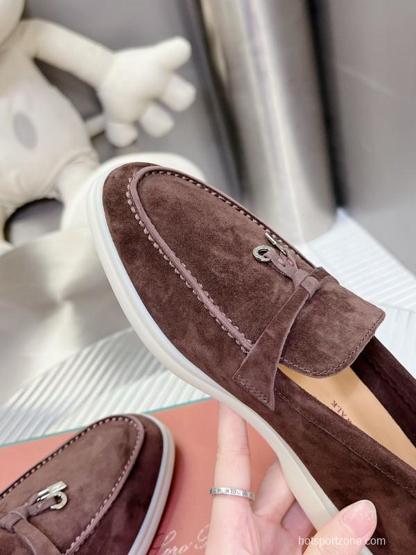 2024 Men LP Brown Suede Loafers MJ00270
