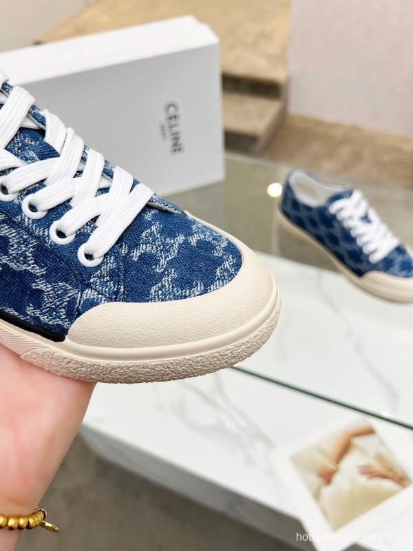 2025 Women Celine Blue Canvas Sneakers LY00210