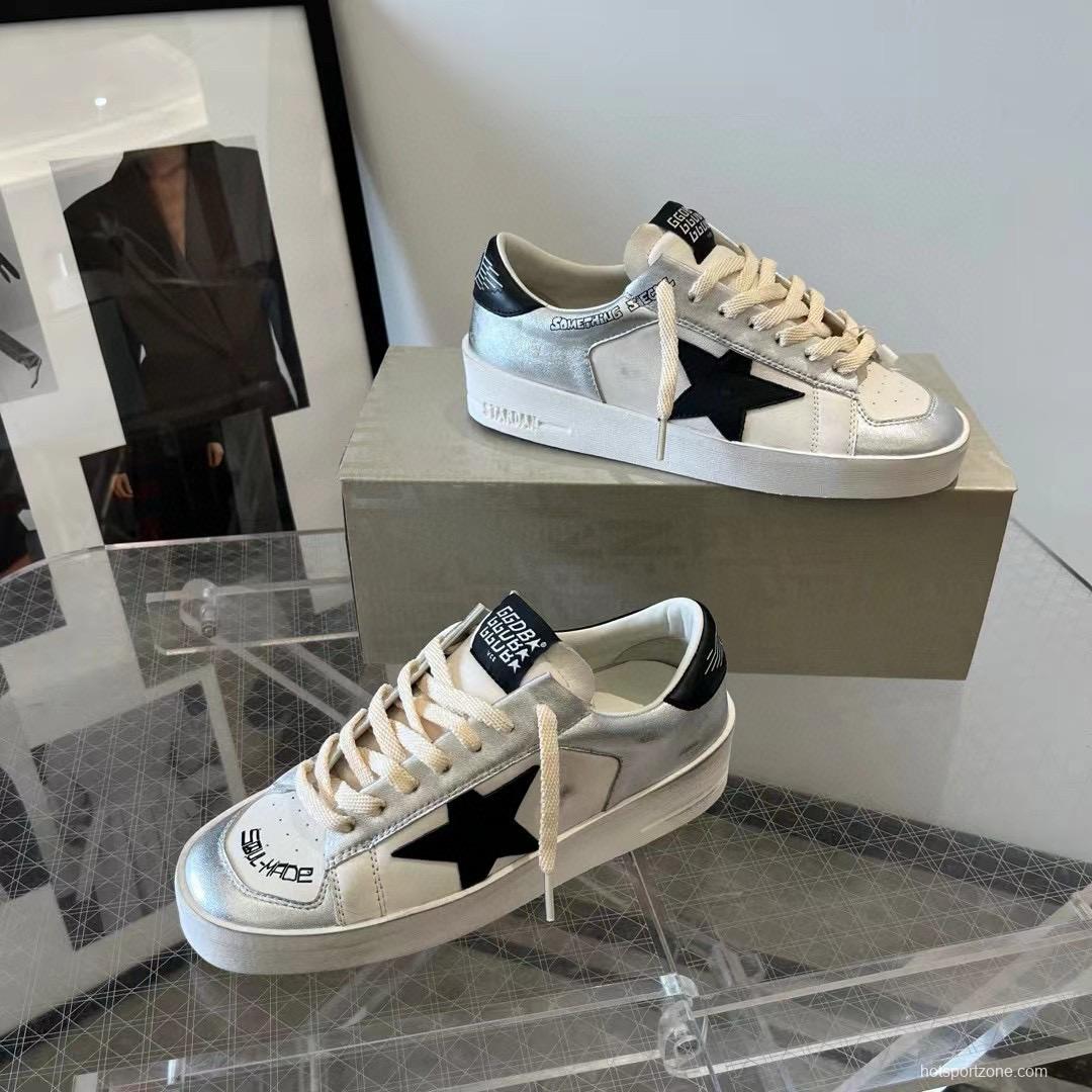 2024 Unisex GGDB White Silver Leather Sneakers MJ00260