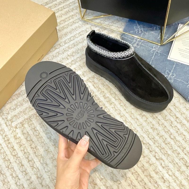 2024 Women UGG Black Suede Platform Slippers MJ00230