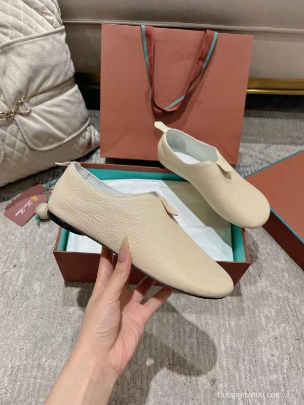 2025 Women LP Light Beige Leather Casual Shoes LY00300