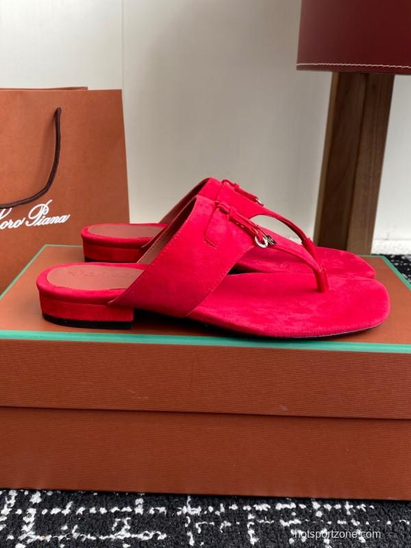 2025 Slippers LP Red Suede Slippers