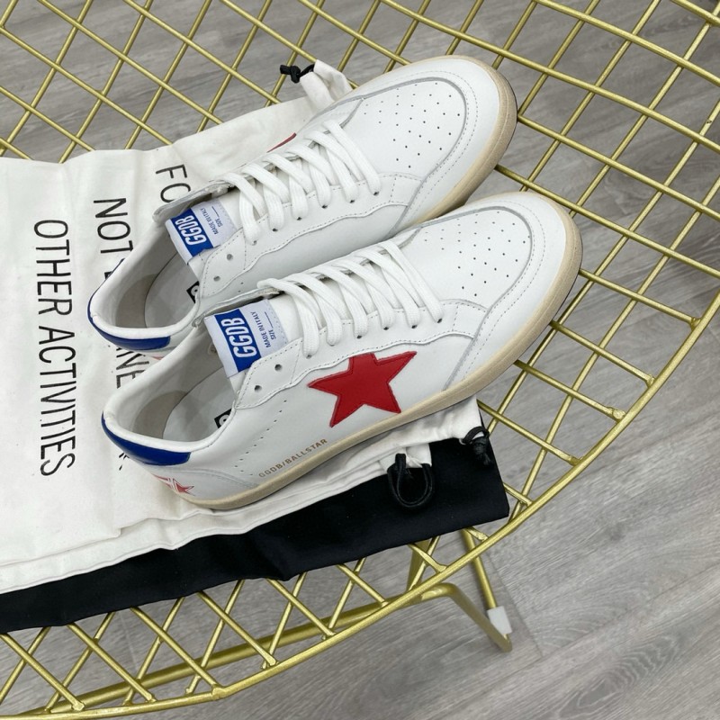 2024 Unisex GGDB White Red Blue Leather Low Top Sneakers MJ00260