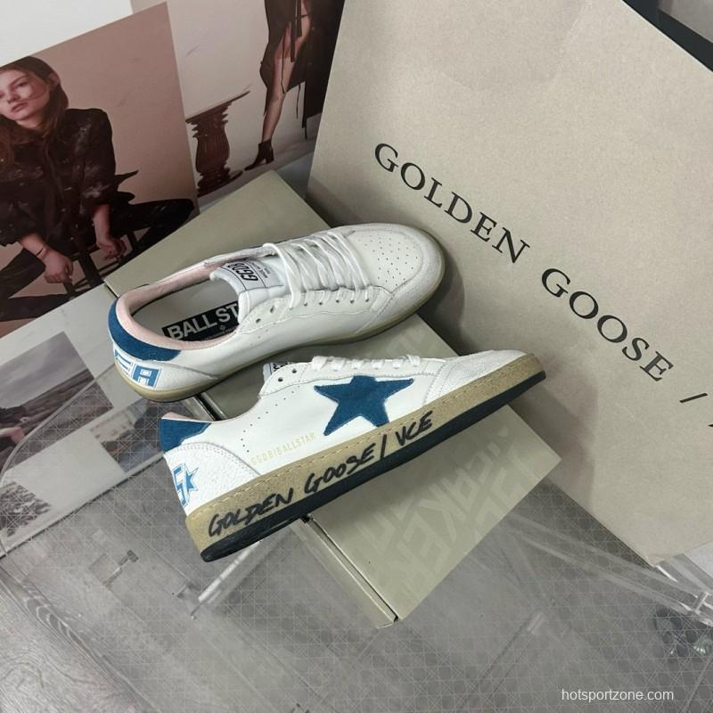 2024 Unisex GGDB White Blue Leather Low Top Sneakers MJ00260