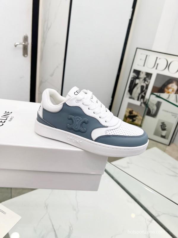 2025 Unisex CELINE White Grey Leather Sneakers