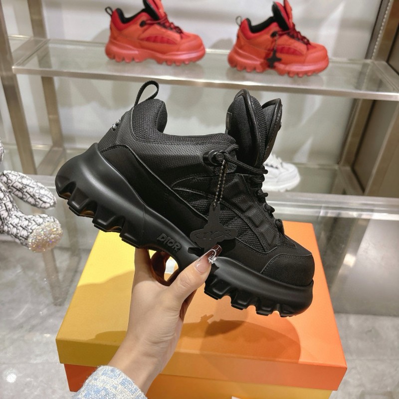2024 Unisex Dior black fabric leather sneakers