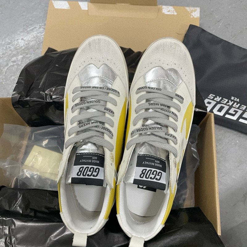 2024 Unisex GGDB Yellow White Leather Suede High Top Sneakers MJ00300