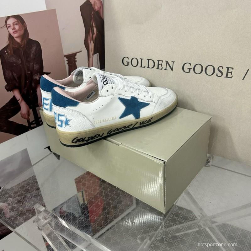 2024 Unisex GGDB White Blue Leather Low Top Sneakers MJ00260