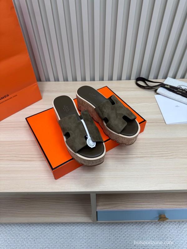2025 Slippers Hermès Brown Suede Slippers