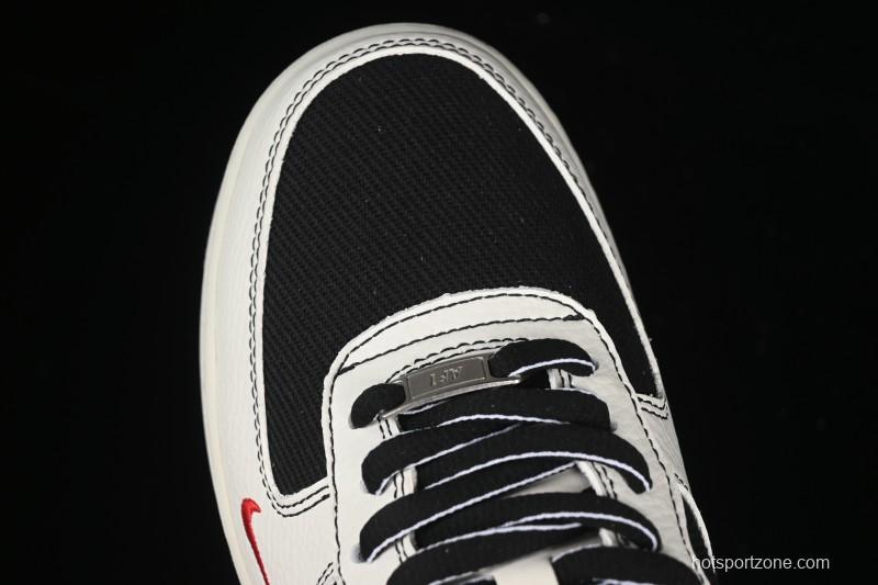 Nike Air Force 1'07 Low Black White Triple Swoosh Casual Sneakers - SC9207-537