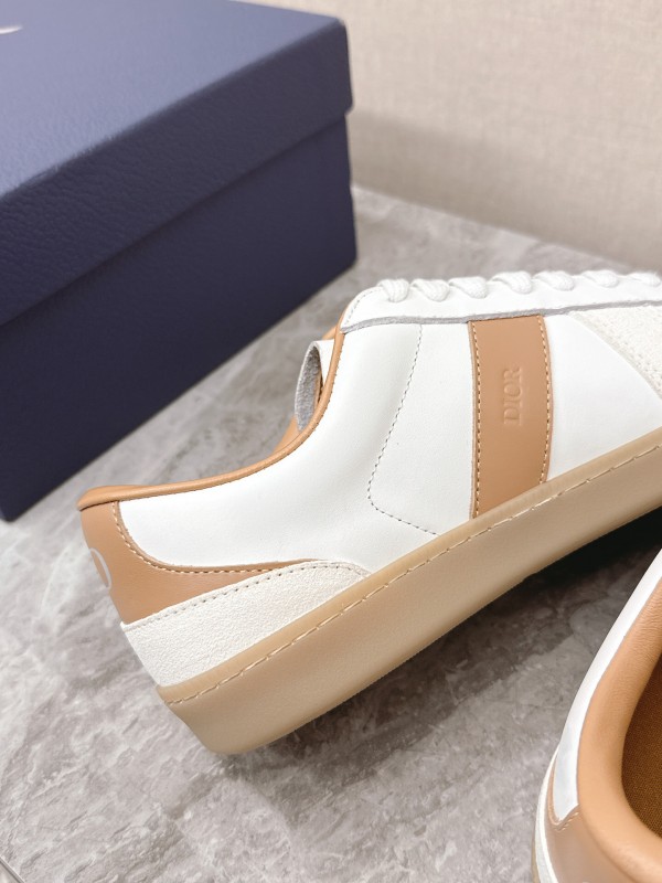 2025 Unisex Dior White Amber Leather Sneakers KFY00300